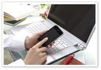 A close-up of a person making a call.
